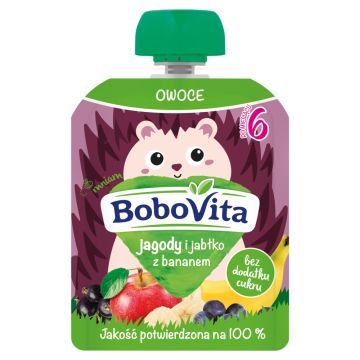 BoboVita, mus jagody i jabłka z bananem, 6m+, 80 g