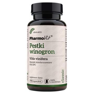 Pestki winogron, kaps., 90 szt