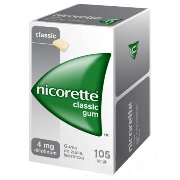 Nicorette Classic Gum, 4 mg, guma do żucia, 105 szt.