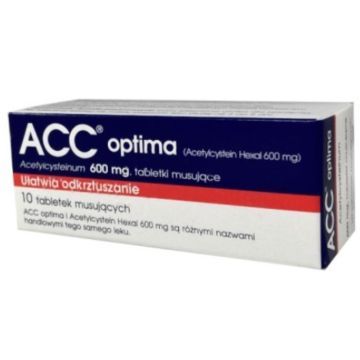 ACC  optima, 600 mg,tabl.mus.,(i.row),InPh,Niem, 10 szt