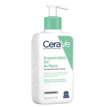 CeraVe, oczyszczający żel do mycia z ceramidami dla skóry normalnej i tłustej, 236 ml