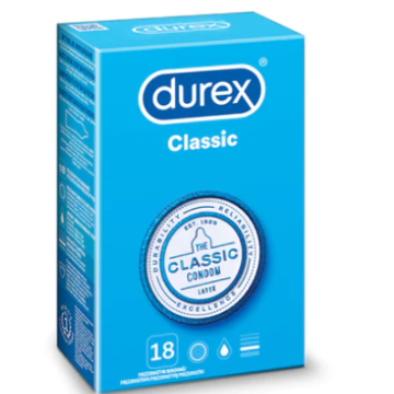 Durex Classic, prezer, nawilzane,18 szt