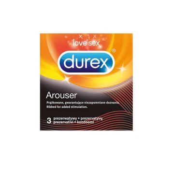 Durex Arouser, prezerwatywy prążkowane, 3 szt.