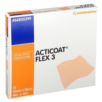 Acticoat Flex 3,opatr., 10 cm x 10 cm, 12 szt