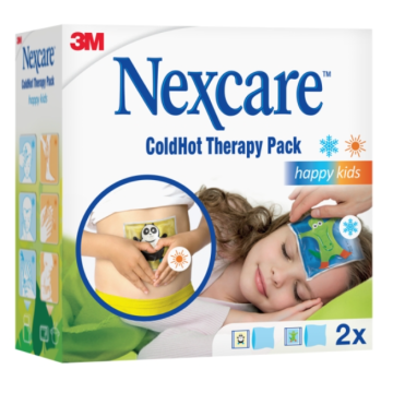 Nexcare ColdHot Therapy Pack Happy Kids, zimno-ciepły okład żelowy wielokrotnego użytku, 11 cm x 12 cm, 2 szt.