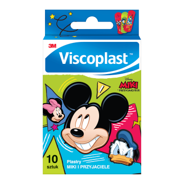 Viscoplast, Plastry Miki i Przyjaciele, dekorowane plastry dla dzieci, 72 mm x 25 mm, 10 szt.