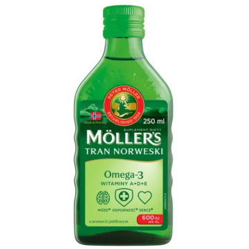 Mollers Tran Norweski, aromat jabłkowy, 250 ml