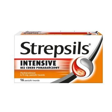 Strepsils Intensive bez cukru pomarańczowy, 8,75 mg, pastylki twarde, 24 szt.