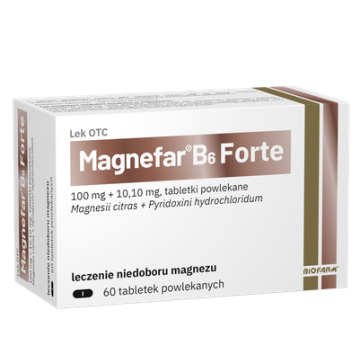 Magnefar B6 Forte, tabletki powlekane, 60 szt.