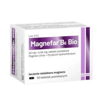 Magnefar B6 Bio, tabletki powlekane, 50 szt.