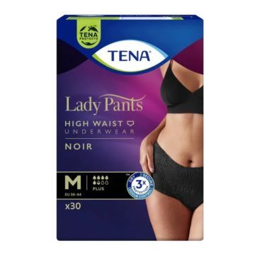 Majtki chłonne TENA Lady Pants Plus Noir, rozmiar M, 30 szt.