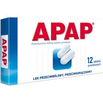 Apap, 500 mg, tabletki powlekane, 12 szt.