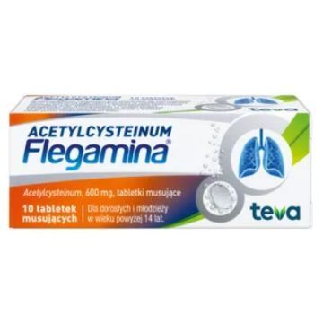 Acetylcysteinum Flegamina, 600 mg, tabletki musujące, 10 szt.