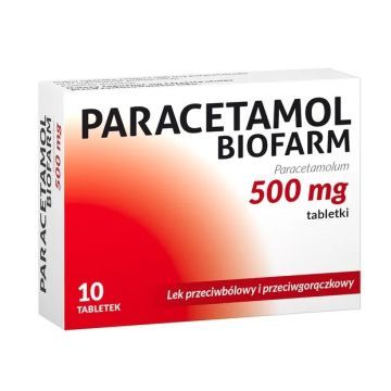 Paracetamol Biofarm, 500 mg, tabletki, 10 szt.