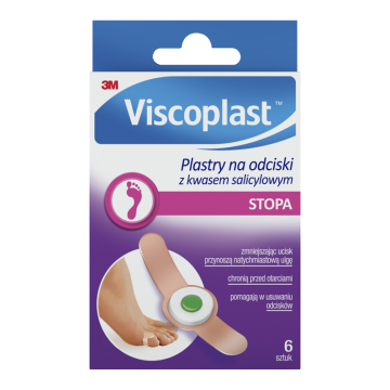 Viscoplast Plastry na odciski z kwasem salicylowym, 70 mm x 12,5 mm, 6 szt.