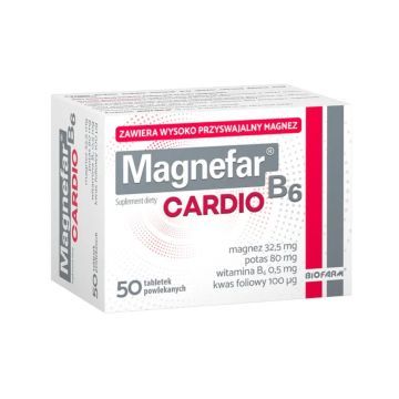 Magnefar B6 Cardio, tabletki powlekane, 50 szt.