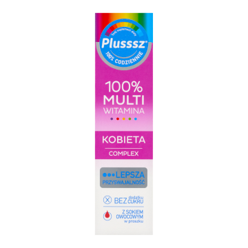 Plusssz 100% Multiwitamina Kobieta Complex, tabletki musujące, 20 szt.