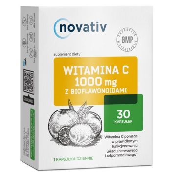 Novativ Witamina C 1000 mg z bioflawonoidami, kaps.,30 szt