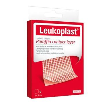 Leukoplast Cuticell paraffin, opatrunek, 5 x 5 cm, 5 szt.