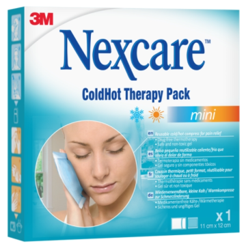 Nexcare ColdHot Therapy Pack Mini, zimno-ciepły okład żelowy wielokrotnego użytku, 11 cm x 12 cm, 1 szt.