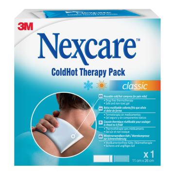 Nexcare ColdHot Therapy Pack Classic, zimno-ciepły okład żelowy wielokrotnego użytku, 11 cm x 26 cm, 1 szt.