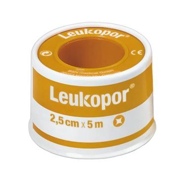 Leukopor, plaster przylepiec w rolce, rozmiar 2,5 cm x 5 m, 1 szt.