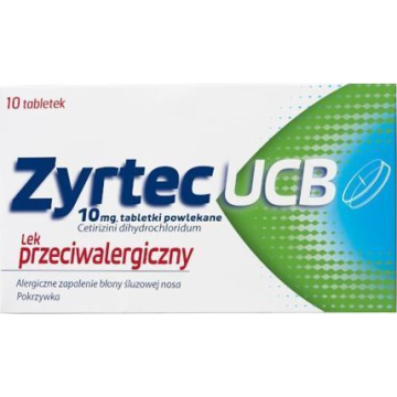 Zyrtec UCB, 10 mg, tabletki powlekane, 10 szt.