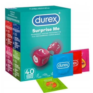 Durex Surprise Me, prezerwatywy, 40 szt.