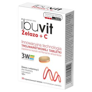 Ibuvit Żelazo + C, tabletki trójwarstwowe, 30 szt.