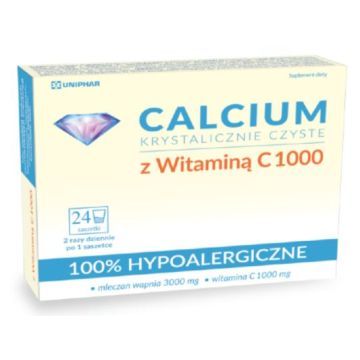 Calcium Krystalicznie Czyste z Witamina C1000,prosz.,24sasz.