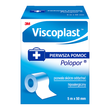 Viscoplast Polopor, przylepiec włókninowy, 5 m x 50 mm, 1 rolka