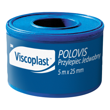 Viscoplast Polovis, przylepiec jedwabny, 5 m x 25 mm, 1 rolka