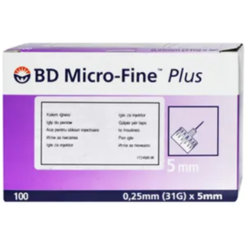 BD PEN igly, (micro-fine plus), (0,25x5mm),100szt,320212