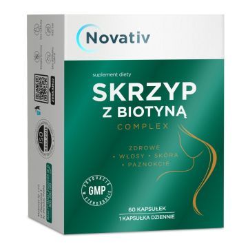 Novativ Skrzyp z biotyna complex, kapsułki, 60 sztuk