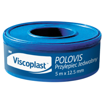 Viscoplast Polovis, przylepiec jedwabny, 5 m x 12,5 mm, 1 rolka