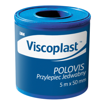 Viscoplast Polovis, przylepiec jedwabny, 5 m x 50 mm, 1 rolka