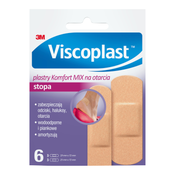 Viscoplast Komfort Mix na otarcia, plastry na stopę, 72 mm x 25 mm, 6 szt.