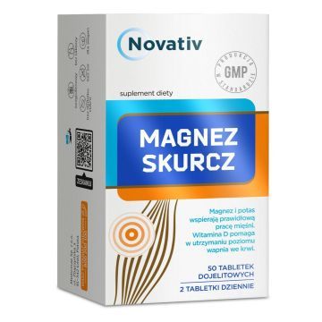 Novativ Magnez Skurcz, tabletki dojelitowe, 50 sztuk