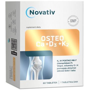 Novativ Osteo Ca+D3+K2, tabl., 60 szt