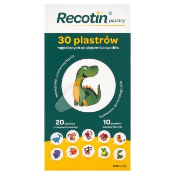Recotin, plastry pielęgnujące i łagodzące po ukąszeniach owadów, 30 szt.