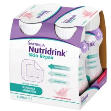 Nutridrink Skin Repair, smak truskawkowy, płyn, 4 x 200 ml