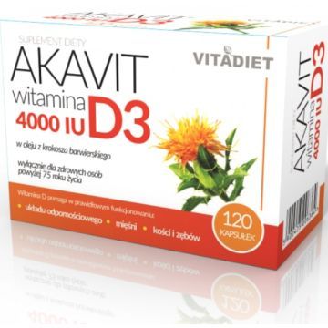 Akavit witamina D3 4000IU, powyzej 75 r.z., kaps., 120 szt