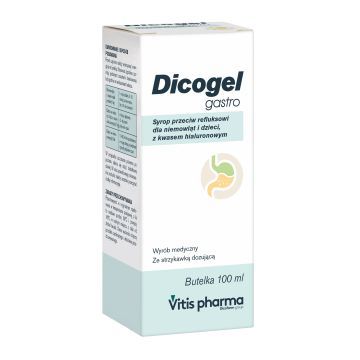 Dicogel Gastro, syrop przeciw refluksowi dla dzieci i niemowląt, 100 ml