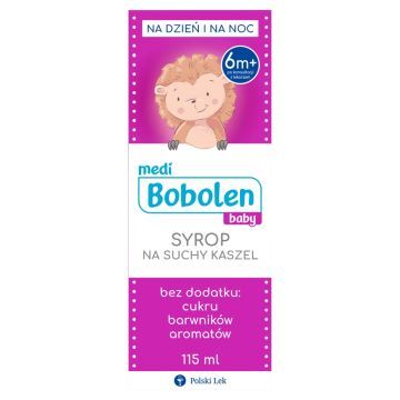 Bobolen Baby, syrop na suchy kaszel dla dzieci, 115 ml