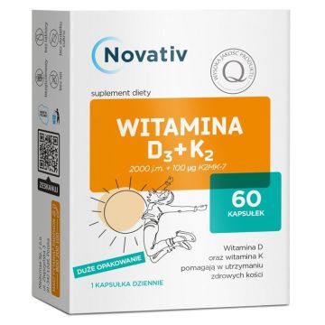 Novativ Witamina D3+K2, kaps., 60 szt