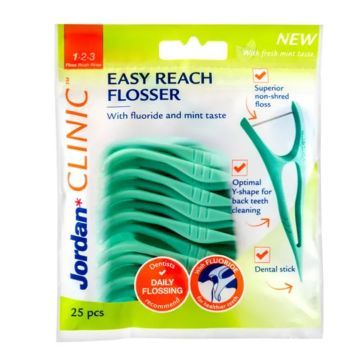 Jordan Easy Reach Flosser, nić + wykałaczka, 25 szt.