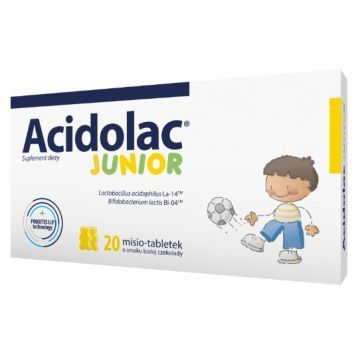 Acidolac Junior, misio-tabletki, smak białej czekolady, 20szt.