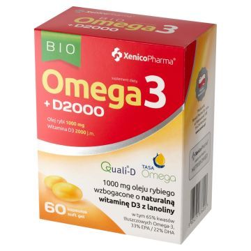 BIO Omega 3 + D2000, kapsułki softgel, 60 szt.