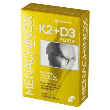 Menachinox K2 + D3 4000 Forte, kapsułki miękkie, 30 szt.