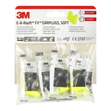 3M E-A-Rsoft FX, zatyczki do uszu EARFXC5, 5 par